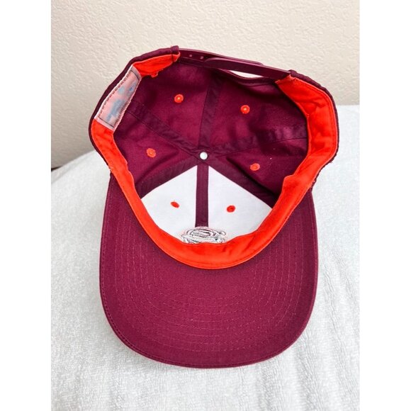 Virginia Tech Hokies Maroon & Orange Snapback Hat Embroidered Mascot NCAA - Picture 7 of 10